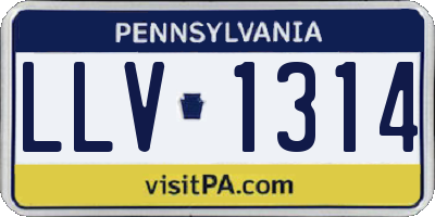 PA license plate LLV1314
