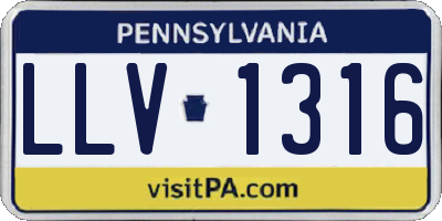 PA license plate LLV1316
