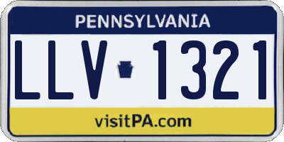 PA license plate LLV1321