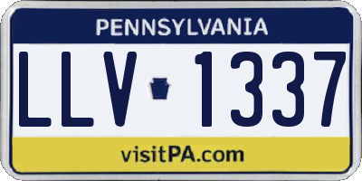 PA license plate LLV1337