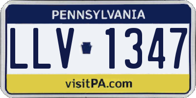PA license plate LLV1347