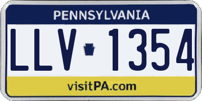PA license plate LLV1354