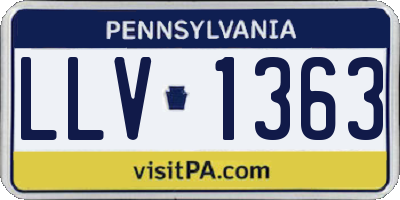 PA license plate LLV1363