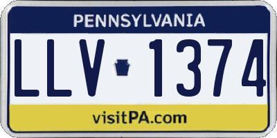 PA license plate LLV1374