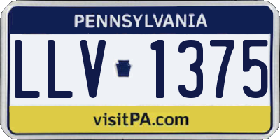 PA license plate LLV1375