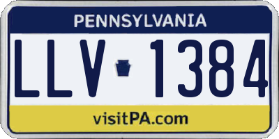 PA license plate LLV1384