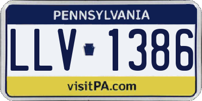 PA license plate LLV1386