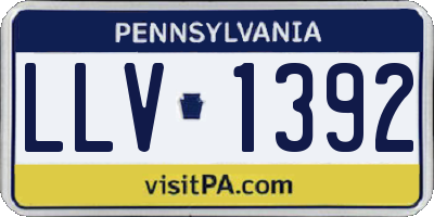 PA license plate LLV1392