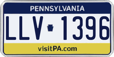 PA license plate LLV1396