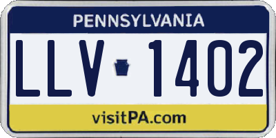 PA license plate LLV1402