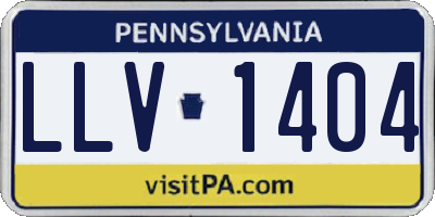 PA license plate LLV1404