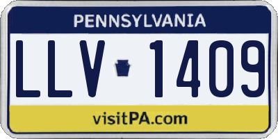 PA license plate LLV1409