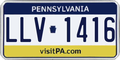 PA license plate LLV1416