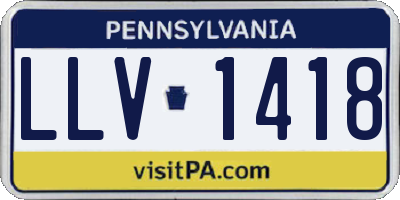 PA license plate LLV1418