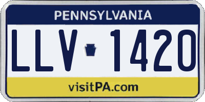 PA license plate LLV1420