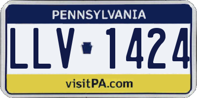 PA license plate LLV1424