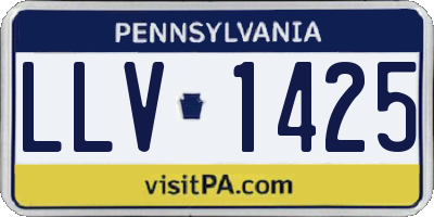 PA license plate LLV1425