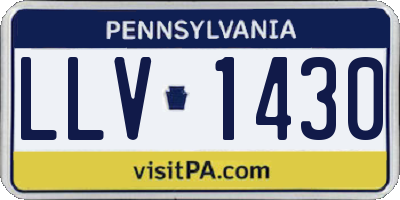 PA license plate LLV1430