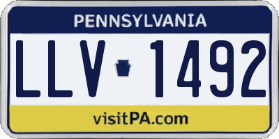 PA license plate LLV1492