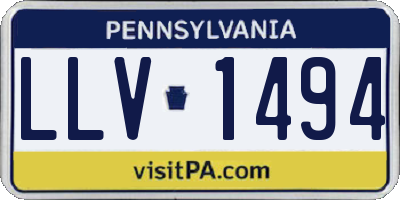 PA license plate LLV1494