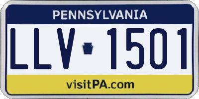 PA license plate LLV1501