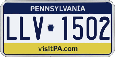 PA license plate LLV1502