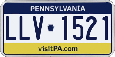 PA license plate LLV1521