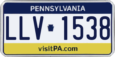 PA license plate LLV1538