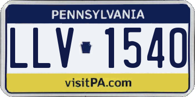 PA license plate LLV1540
