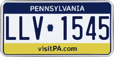 PA license plate LLV1545