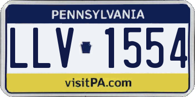 PA license plate LLV1554