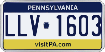 PA license plate LLV1603