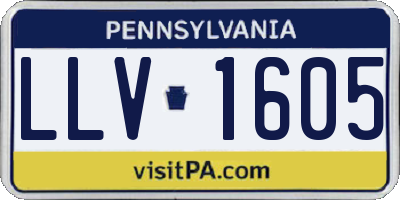 PA license plate LLV1605