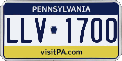 PA license plate LLV1700
