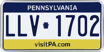 PA license plate LLV1702