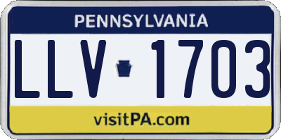 PA license plate LLV1703
