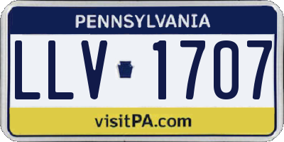 PA license plate LLV1707