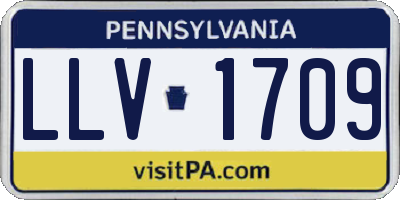 PA license plate LLV1709