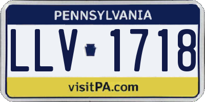 PA license plate LLV1718