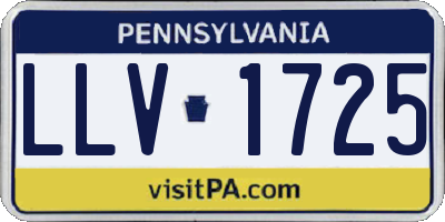 PA license plate LLV1725