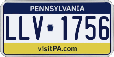 PA license plate LLV1756