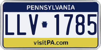 PA license plate LLV1785