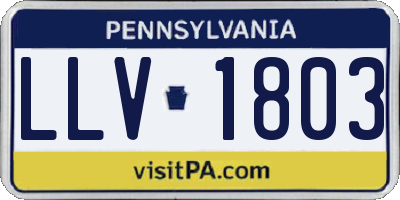 PA license plate LLV1803