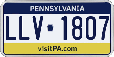PA license plate LLV1807
