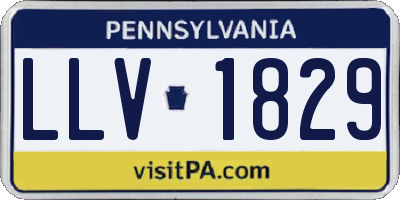 PA license plate LLV1829