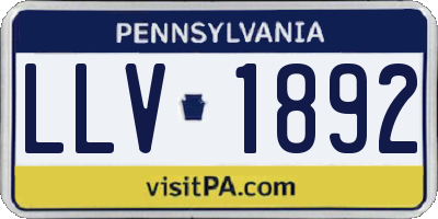 PA license plate LLV1892