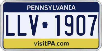 PA license plate LLV1907