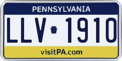 PA license plate LLV1910