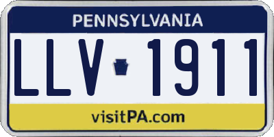 PA license plate LLV1911