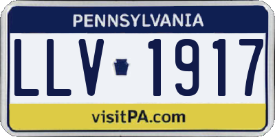 PA license plate LLV1917